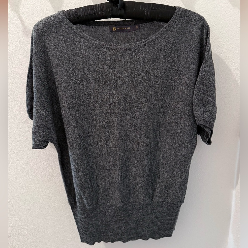 Outback Red Gray Dolman Sleeve Sweater Size L